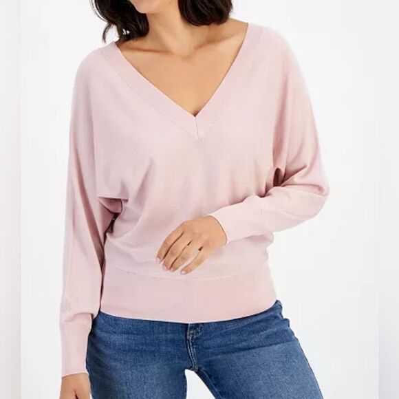 NWT! INC long-sleeve pale mauve sweater - Size: M - Picture 1 of 2